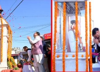 सीएम धामी ने राइफलमैन बीसी गब्बर सिंह और अमर शहीद श्रीदेव सुमन के स्मारक पर माल्यार्पण कर दी श्रद्धांजलि