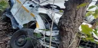 दुखद: खाई में गिरा मैक्स वाहन, चालक की मौत max fell in deep ditch near chaubattakhal