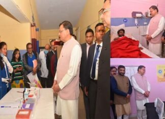 मुख्यमंत्री धामी ने सामुदायिक स्वास्थ्य केंद्र गैरसैंण का किया औचक निरीक्षण, जाना मरीजों का हालचाल CM Dhami surprise inspection in chc Gairsain