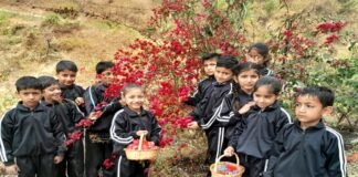 दस हजार बच्चों के साथ धाद के फूलदेई अभियान में आज प्राइमरी स्कूल भितरली के बच्चों ने भाग लिया