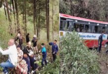 मसूरी-देहरादून रोड पर बड़ा हादसा: तेज रफ्तार रोडवेज की बस खाई में गिरी, दो की मौत कई घायल