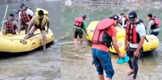 श्रीनगर : अलकनंदा नदी में गोवा बीच के टापू में फंसे व्यक्ति की पुलिस ने बचाई जान man stranded on Alaknanda river in Goa beach