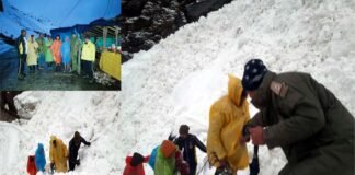 केदारनाथ घाटी में ग्लेशियर में फंसे 4 लोगों को SDRF ने किया सकुशल रेस्क्यू 4 people trapped in glacier in Kedarnath valley