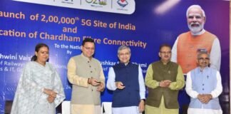 गंगोत्री में देश के 2 लाख वीं 5G साइट का शुभारंभ, चारधाम में फाइबर कनेक्टिविटी का हुआ लोकार्पण 5G site inaugurated in Gangotri