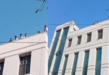 श्रीनगर गढ़वाल विश्वविद्यालय में हाईवोल्टेज ड्रामा, पेट्रोल लेकर छत पर चढ़े छात्र नेता Student leader climbed on the roof carrying petrol in Srinagar Garhwal University