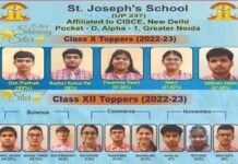 सेंट जोसेफ स्कूल ग्रेटर नोएडा के छात्र ओम पाठक ने 10वीं में 99% अंकों के साथ किया स्कूल टॉप, 12वीं में अभिनव झा रहे टॉपर st josephs school toppers greater noida