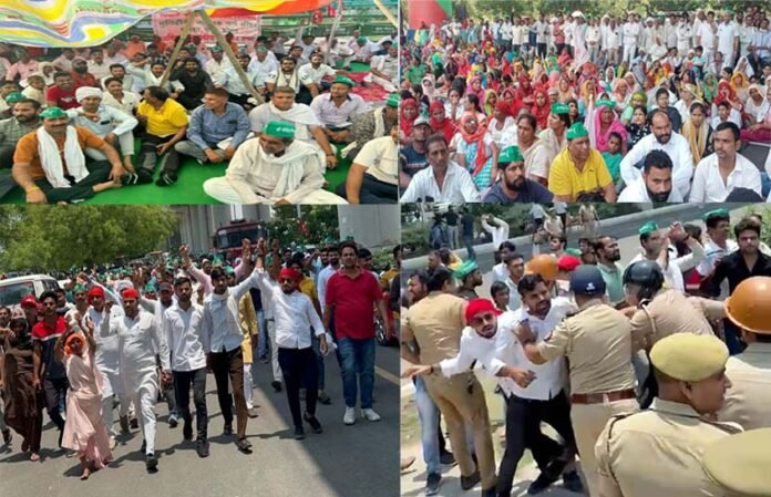Farmers occupied both the gates of Greater Noida Authority