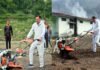 मुख्यमंत्री धामी ने ग्राम सिरोर के खेतों में की मंडुआ की बोआई Chief Minister Dhami sowed Mandua in village Siror