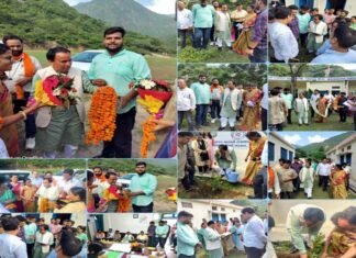 लोकपर्व हरेला पर देवप्रयाग महाविद्यालय में उच्च शिक्षा मंत्री डॉ. धन सिंह रावत ने किया वृक्षारोपण Plantation In Devprayag Degree College