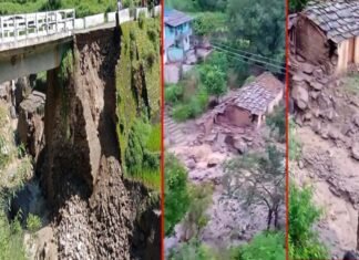 पौड़ी के रौली गांव में फटा बादल, गौशाला तबाह, मवेशी मरे, पीठसैंण-बूंगीधार मोटरमार्ग पर बना पुल क्षतिग्रस्त