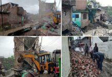 देहरादून में बारिश का कहर, यहाँ उफनते नाले की चपेट में आने से कई दुकानें और मकान ध्वस्त many-houses-and-shops-collapse-after-heavy-rains-flood-in-dehradun