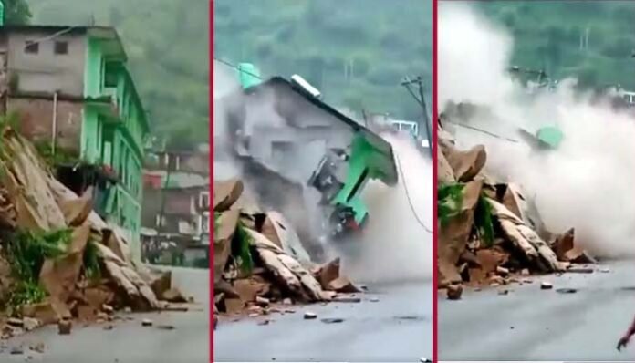 hotel building collapsed in Rampur Rudraprayag