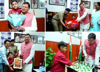 CM धामी ने विश्व के सबसे कम उम्र के शतरंज खिलाड़ी तेजस को किया सम्मानित, पांच राष्ट्रीय प्रतियोगिता में कर चुके हैं उत्तराखंड का प्रतिनिधित्व youngest chess player Tejas Tiwari