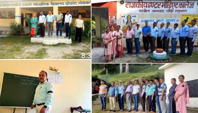 Teachers-came-to-teach-in-U Teachers came to teach in Uttarakhand with black bands tied on their hands