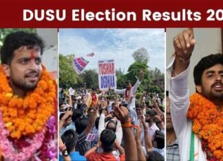 DUSU Election Result: दिल्ली यूनिवर्सिटी छात्र संघ चुनाव में एबीवीपी ने लहराया परचम, तुषार डेढ़ा बने अध्यक्ष, अपराजिता सचिव, देखें चुनाव परिणाम