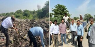 स्वच्छता सेवा पखवाड़ा के तहत यमुना प्राधिकरण के अधिकारियों द्वारा चलाया गया स्वच्छता अभियान Cleanliness campaign run by Yamuna Authority