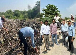 स्वच्छता सेवा पखवाड़ा के तहत यमुना प्राधिकरण के अधिकारियों द्वारा चलाया गया स्वच्छता अभियान Cleanliness campaign run by Yamuna Authority