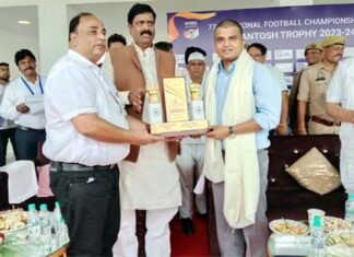 ग्रेटर नोएडा में आयोजित संतोष ट्रॉफी फुटबॉल चैंपियनशिप में मणिपुर को प्रथम, उत्तर प्रदेश को द्वितीय स्थान santosh trophy football