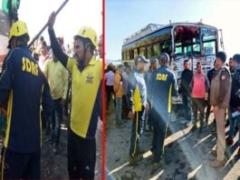 सतपुली एकेश्वर मार्ग पर दो बसों की आमने-सामने भिड़ंत, 22 लोगों के घायल होने की खबर Two buses collide head-on on Satpuli Ekeshwar road