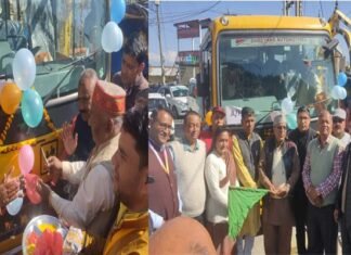 सरस्वती शिशु विद्या मंदिर पौड़ी को विधायक पोरी ने की बस भेंट
