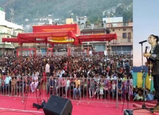 युवा संवाद कार्यक्रम में श्रीनगर पहुंचे जुबिन नौटियाल के गीतों पर जमकर थिरके युवा