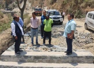 खांड्यूसैंण बगोलीधार मोटर मार्ग के विस्तारीकरण व डामरीकरण कार्य का स्थानीय विधायक पोरी ने किया स्थलीय निरीक्षण
