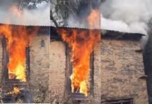 टिहरी गढ़वाल: शरारती तत्वों ने लगाई आग, पूरा मकान जलकर हुआ राख