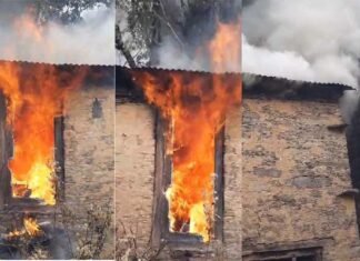 टिहरी गढ़वाल: शरारती तत्वों ने लगाई आग, पूरा मकान जलकर हुआ राख