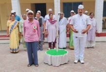 कांग्रेस सेवादल ने श्रीनगर में किया ध्वज वंदन