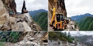 ऋषिकेश बदरीनाथ हाईवे पर तोता घाटी समेत कई जगहों पर मलबा और बोल्डर गिरने से आवाजाही बंद road on Rishikesh Badrinath Highway is closed due to debris falling in Tota Valley