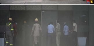 नोएडा के लॉजिक्स मॉल में लगी आग, मची अफरा-तफरी logix mall noifa fire
