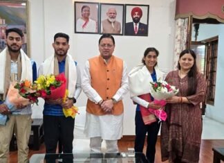 पेरिस ओलिंपिक में प्रतिभाग कर लौटे खिलाड़ियों अंकिता ध्यानी, परमजीत सिंह एवं सूरज पंवार ने मुख्यमंत्री धामी से की भेंट