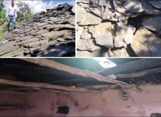 मकान जर्जर हो जाने से बेघर रहने को मजबूर ग्रामीण