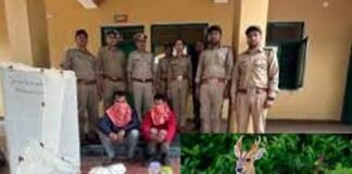 पौड़ी: घुरड़ (हिरण) का शिकार करने वाले दो आरोपी गिरफ्तार, फ्रिज से बरामद हुआ मांस hunting ghurad deer in Pauri