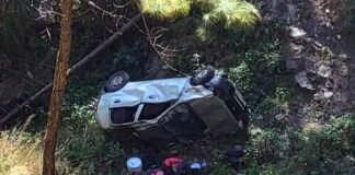 कल्जीखाल: खाई में गिरी कार, दो घायल ar fell into a ditch Kaljikhal block