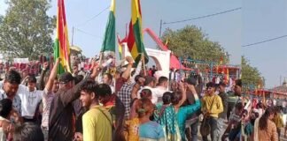 कांडा मेले में उमड़ी श्रद्धालुओं की भारी भीड़, पहले दिन मंदिर में चढ़े 27 निशान kanda mela pauri garhwal