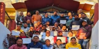 पौड़ी जनपद के व्यायाम शिक्षकों का तीन दिवसीय बैडमिंटन एवं खो-खो प्रशिक्षण संपन्न badminton and kho-kho training