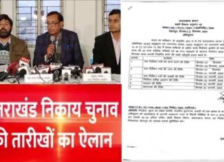 उत्तराखंड में नगर निकाय चुनाव की तारीख का ऐलान, आचार संहिता लागू, आरक्षण को लेकर अंतिम सूची जारी, श्रीनगर नगर निगम मेयर सीट हुई महिला आरक्षित ttarakhand Nagar Nikay Chunav