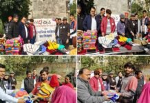 उत्तराखंड सांस्कृतिक समिति के सदस्यों ने जरूरतमंदों को बांटे कंबल एवं गर्म कपड़े