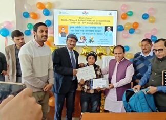 राज्य स्तरीय स्पेल जीनियस प्रतियोगिता में शिखर व मैथ्स विजार्ड में हर्षित रहे प्रथम, शिक्षा मंत्री डॉ. रावत ने किया सम्मानित Maths Wizard Harshit stood first in Spell Genius