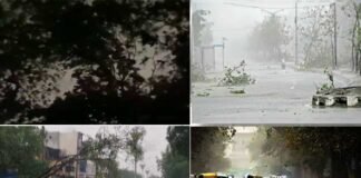 दिल्ली-एनसीआर में अचानक बदला मौसम, आंधी तूफान के साथ झमाझम बारिश, कई जगह पेड़ गिरे Heavy rains with strong winds in Delhi NCR