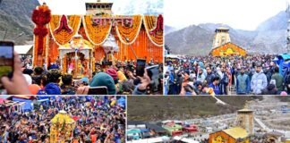 केदारनाथ धाम पहुंची बाबा केदार की पंचमुखी उत्सव डोली, 108 क्विंटल फूलों से सजा बाबा का दरबार, कल खुलेंगे कपाट