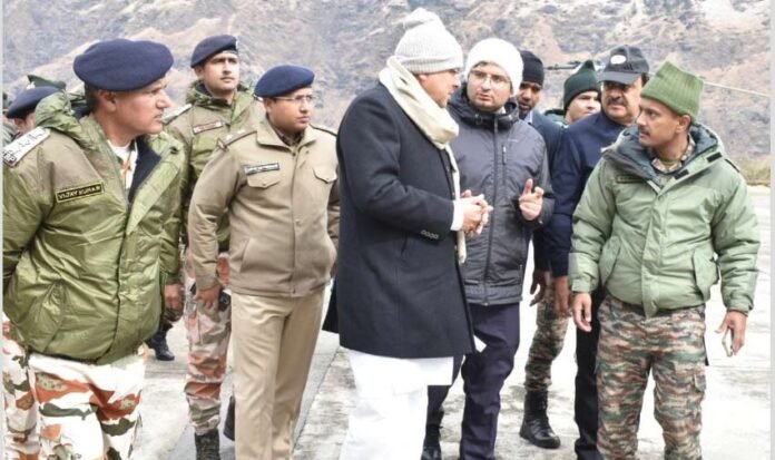 avalanche incident site in Mana