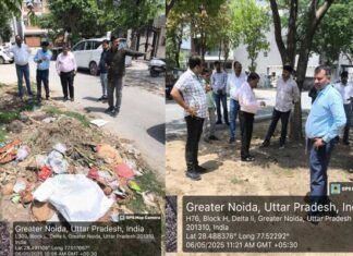 सेक्टर में गंदगी मिलने पर ठेकेदार पर लगाई 50 हजार की पेनल्टी 50 thousand penalty on contractor for garbage found in the sector