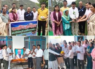 समळौ॑ण पौधारोपण: दिवंगत सुंदर सिंह चौहान की स्मृति में घर के आंगन में लगाया फलदार पेड़