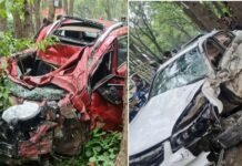 देहरादून में भीषण हादसा, दो कारों की आमने-सामने भिड़ंत, एक व्यक्ति की मौत, 3 घायल car accident in dehradun dat kali mandir