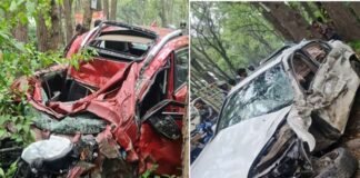 देहरादून में भीषण हादसा, दो कारों की आमने-सामने भिड़ंत, एक व्यक्ति की मौत, 3 घायल car accident in dehradun dat kali mandir
