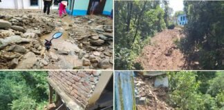 उत्तराखंड: यहाँ बादल फटने और भारी बारिश ने मचाई तबाही, चार मकान जमींदोज, दर्जनों आवासीय भवन खतरे की जद में