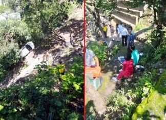 उत्तराखंड में फिर सड़क हादसा, सड़क से नीचे गिरी क्रेटा कार