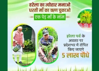 हरेला पर्व पर उत्तराखंड में एक ही दिन रोपे जायेंगे 5 लाख पौधे, मुख्यमंत्री ने प्रदेशवासियों को दी शुभकामना